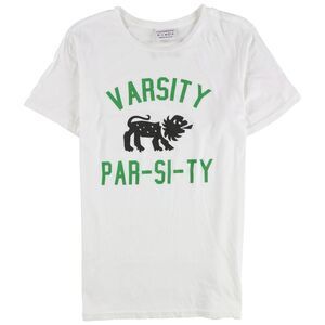 rxmance Womens Varsity Par-Si-Ty Graphic T-Shirt, White, NWT